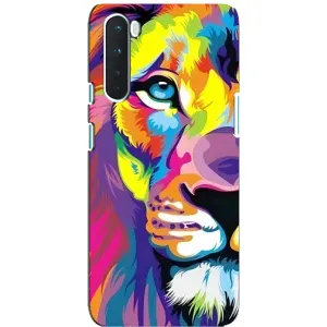 Чохол з картинкою ЛЕВ для OnePlus Nord (VPrint) (Яскравий Лев)