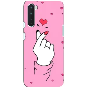 Чехол с принтом для OnePlus Nord (AlphaPrint - Знак сердечка)