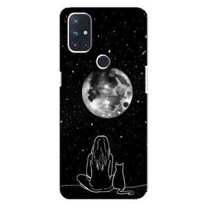 Чехол с рисунком кот на OnePlus Nord 10 5G (Девушка с котом)