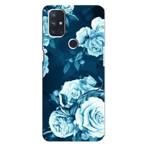 Чехлы (ART) Цветы на OnePlus Nord 10 5G (VPrint) (Голубые Бутоны)