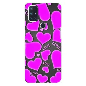 Чехлы для любимой на ВанПлас Норд 10 5Джи (VPrint) (Pink hearts)