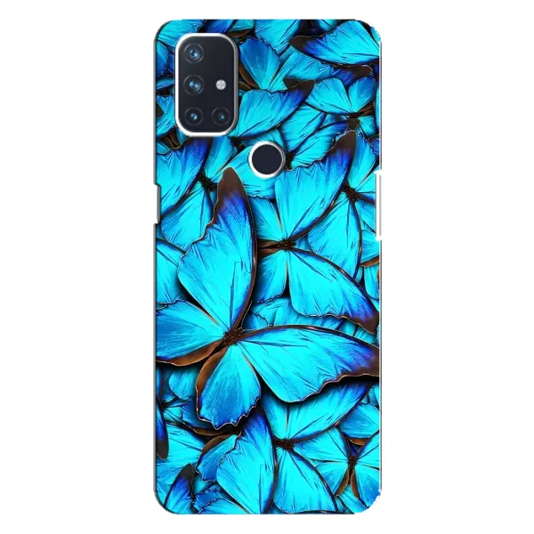 Чохол з принтом «Сині метелики» для OnePlus Nord 10 5G