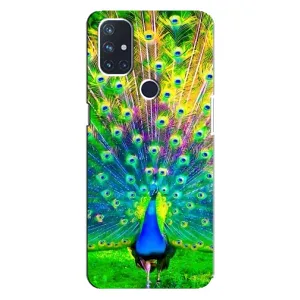 Чехол с птицами на OnePlus Nord 10 5G (VPrint) (Яркий Павлин)