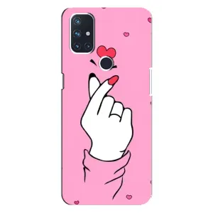 Чехол с принтом для OnePlus Nord 10 5G (AlphaPrint - Знак сердечка) (Знак Love)