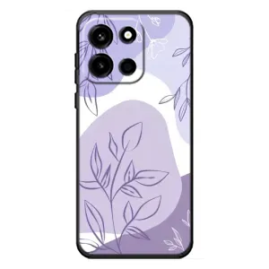 Силконовий чохол з принтом в квітах на OnePlus Turbo 6 (Фіолетове листя абстракція)