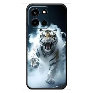 Чохол з картинкою 'Хижаки' для OnePlus Turbo 6 (Білий тигр у диму)