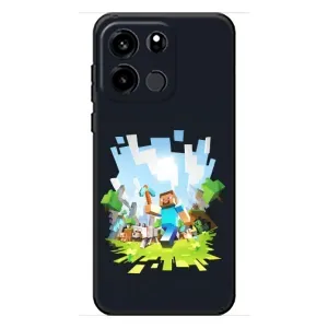 Чехол Майнкрафт на OnePlus Turbo 6V (AlphaPrint) Minecraft (персонажи Minecraft)