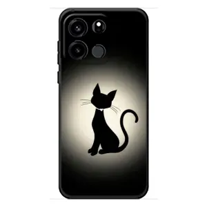 Чехол с принтом для OnePlus Turbo 6V (AlphaPrint) Модные коты (Силуэт котика)