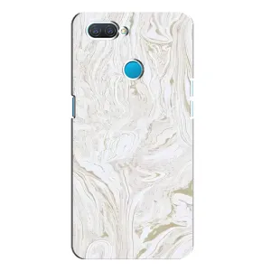 Мраморный чехол на OPPO A12 (VPrint) (Белый мрамор)