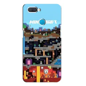 Чехол Майнкрафт на OPPO A12 (AlphaPrint) Minecraft (фон Minecraft)