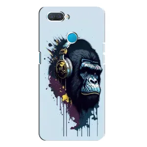 Чехол с Обезьянами OPPO A12 - (AlphaPrint) (Горилла в наушниках)