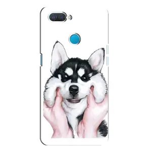 Чехол с Хаски для OPPO A12 - (AlphaPrint) (Хаски улыбака)