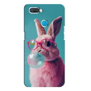 Чохол з принтом стильні тварини для OPPO А12 (Кролик в окулярах)