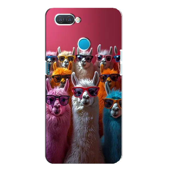 Чехол с принтом «Ламы в очках» для OPPO A12