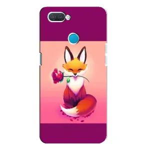 Чехлы с картинкой Лисички для OPPO A12 (VPrint) (Лисичка с розочкой)