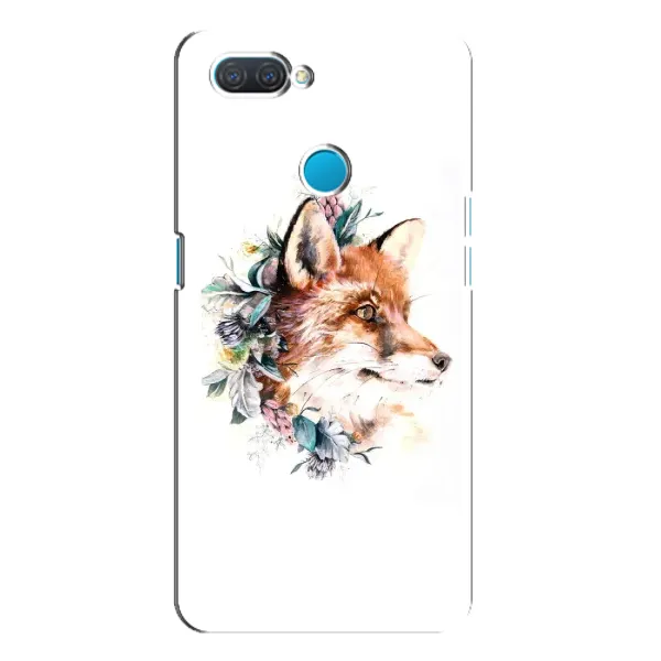 Чехол с принтом «Лисичка в цветочках» для OPPO A12