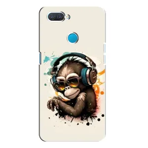 Чехол с Обезьянами OPPO A12 - (AlphaPrint) (Макака в наушниках)