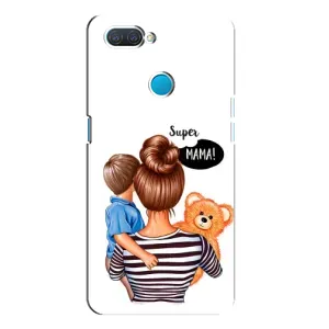 Чехол с печатью для OPPO A12 - (Мама с ребенком) (AlphaPrint) (Мама с сыном)