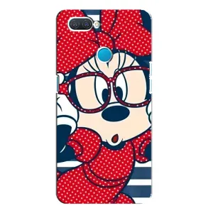 Эксклюзивный чехол для OPPO A12 (AlphaPrint - Мультяшные) (Маус в очках)