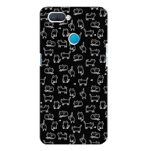 Чехол с принтом для OPPO A12 (AlphaPrint) Модные коты (Меленькие котики)
