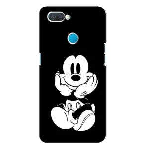 Эксклюзивный чехол для OPPO A12 (AlphaPrint - Мультяшные) (Микки на черном)