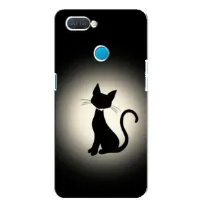 Чехол с принтом для OPPO A12 (AlphaPrint) Модные коты (Силуэт котика)