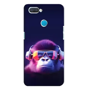 Чехол с Обезьянами OPPO A12 - (AlphaPrint) (Стильная обезьяна)
