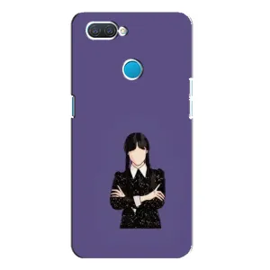 Чехлы Венсдей на OPPO A12 Уэнсдей (AlphaPrint) (Уэнздей в черном)