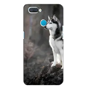 Чехол с Хаски для OPPO A12 - (AlphaPrint) (Верный пес)