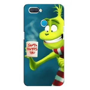 Рождественские Чехлы для OPPO A12 (VPrint) (Зеленый Гринч)