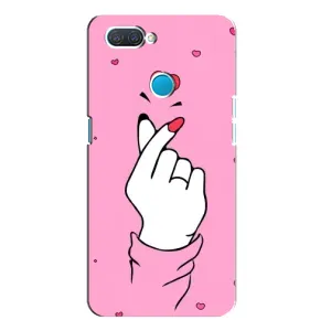 Чехол с принтом для OPPO A12 (AlphaPrint - Знак сердечка) (Знак Love)