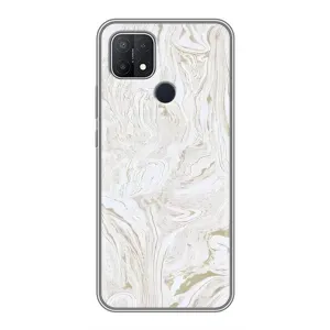 Мраморный чехол на OPPO A15 (VPrint) (Белый мрамор)