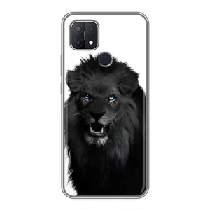 Чехлы с картинками животных OPPO A15 (Черный ЛЕВ)