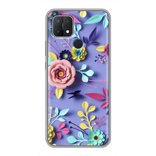 Чехол с принтом «Цветочный дизайн» для OPPO A15