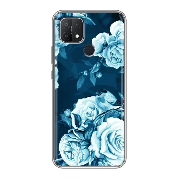 Чехол с принтом «Голубые Бутоны» для OPPO A15