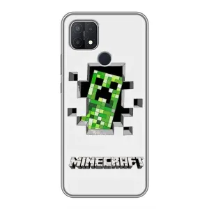 Чехол Майнкрафт на OPPO A15 (AlphaPrint) Minecraft (крипер Майнкрафт)