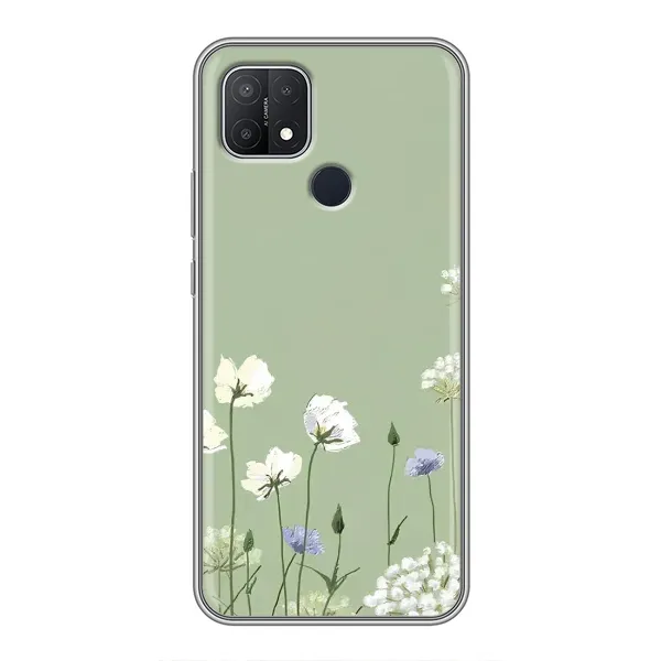 Чохол з принтом «Квіти на зеленому» для OPPO A15