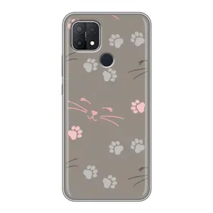 Чехол с рисунком кот на OPPO A15 (Лапы и усы)