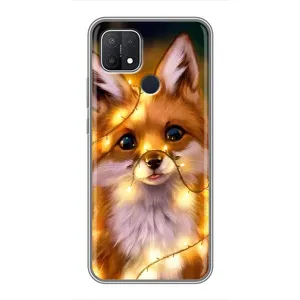 Чехлы с картинкой Лисички для OPPO A15 (VPrint) (Лисичка в гирляндах)