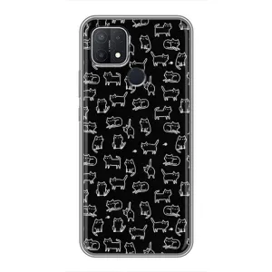 Чехол с принтом для OPPO A15 (AlphaPrint) Модные коты (Меленькие котики)