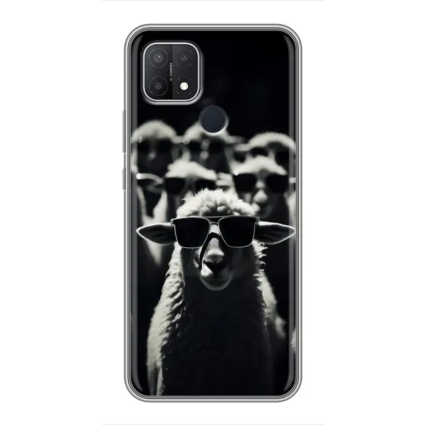 Чехол с принтом «Овечка в очках» для OPPO A15