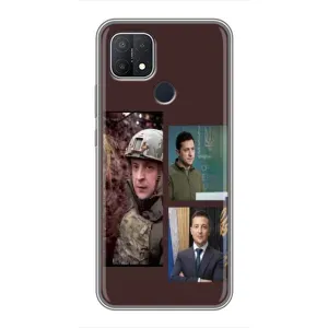 Чехол для OPPO A15 (AlphaPrint - с принтом Зеленского) (Президент)