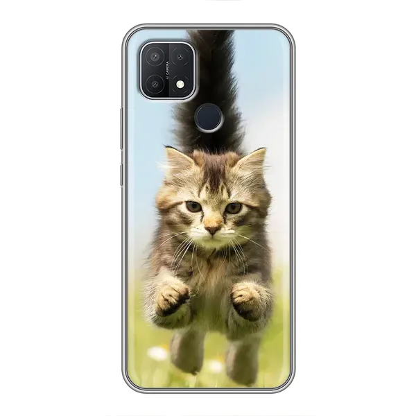 Чехол с принтом «Прыжок кота» для OPPO A15 Чехол с принтом «Прыжок кота» для OPPO A15