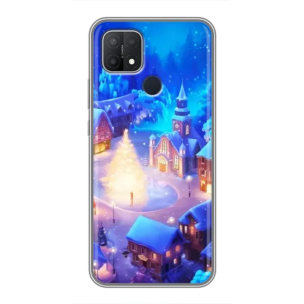 Чехол с принтом «Рождественский город» для OPPO A15