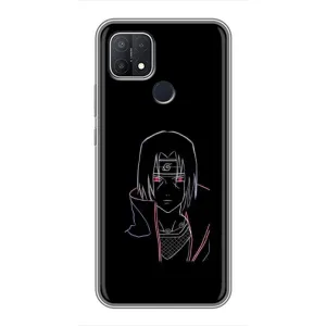 Чехлы на тему: Итачи Учиха для OPPO A15 (AlphaPrint) (силуэт Итачи)
