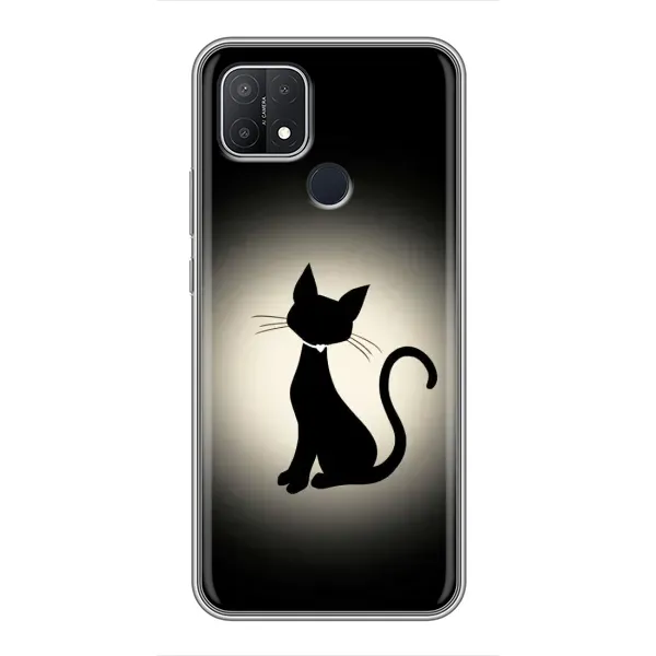 Чехол с принтом «Силуэт котика» для OPPO A15 Чехол с принтом «Силуэт котика» для OPPO A15