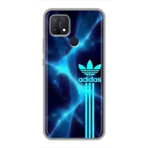 Чохли Адидас для OPPO A15 (AlphaPrint) (Синій Адідас)