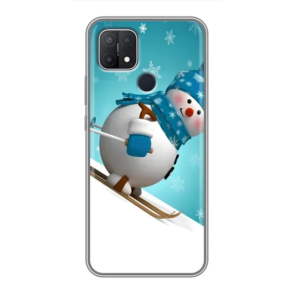 Чехол с принтом «Снеговик на лыжах» для OPPO A15 Чехол с принтом «Снеговик на лыжах» для OPPO A15