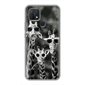 Силіконовий чохол з КАРТИНКАМИ літо для OPPO A15 (AlphaPrint) (Жирафи в окулярах)