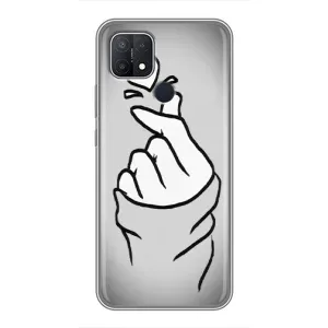 Чохол з принтом для OPPO A15 (AlphaPrint - Знак сердечка) (Значок Love)